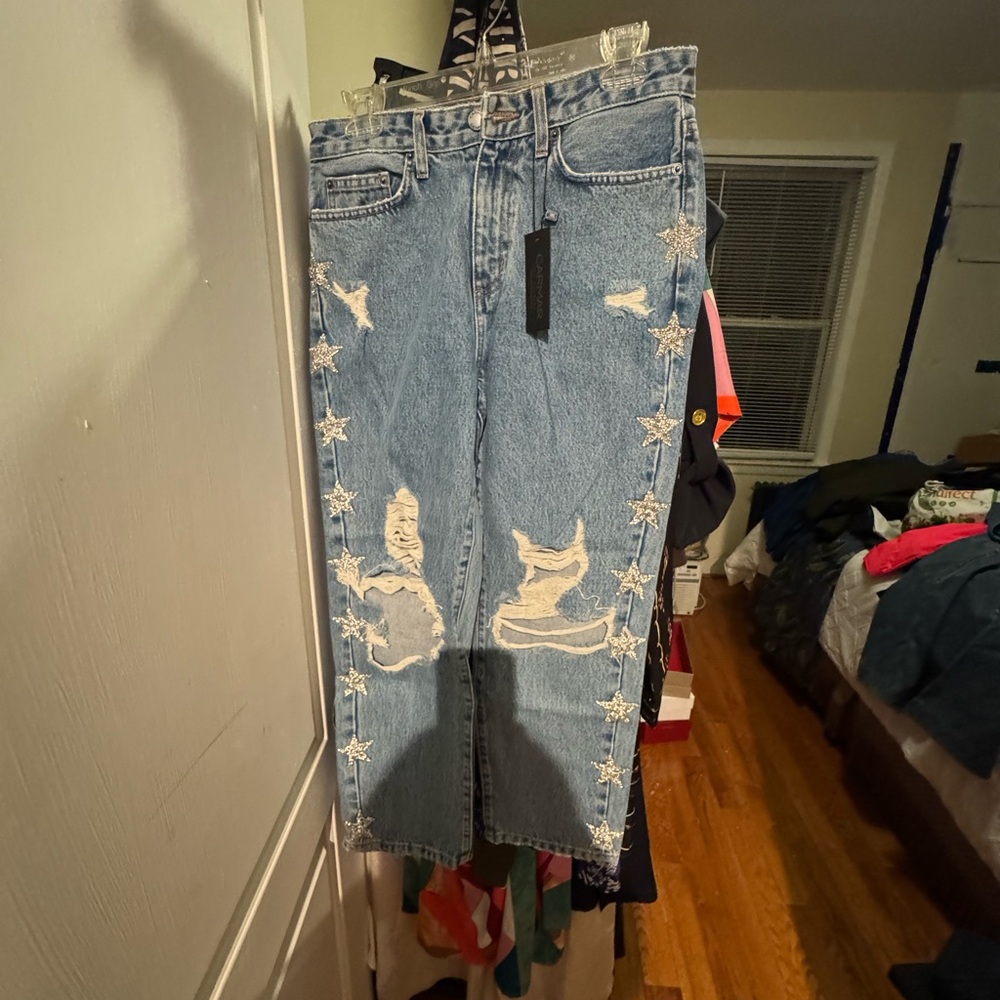 Women's Blue Distressed Jeans